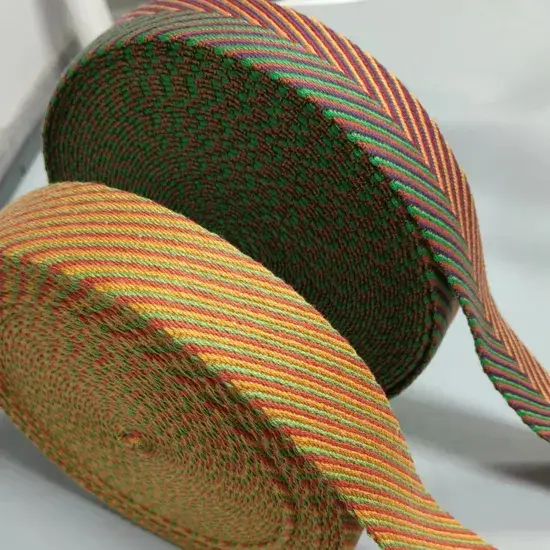 Ruy Băng Acrylic Chevron Twill 50mm Thiết Kế Mới với Kẻ Sọc Màu Nhựa Acrylic, Phong Cách Mũi Tên Dây Đeo Cho Túi hình ảnh 1-description