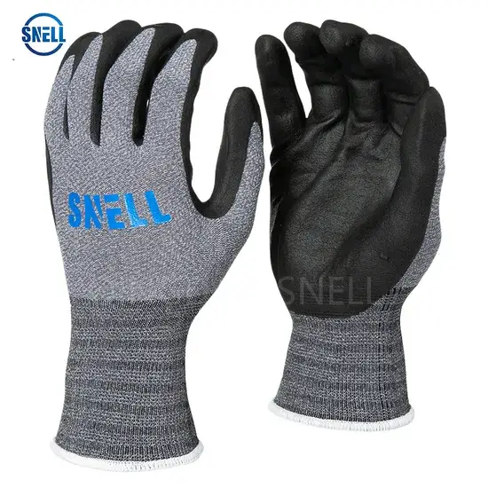 Găng tay bảo hộ lao động cuff đàn hồi cao, phủ nitrile foam, đảm bảo tiêu chuẩn CE cho công việc sản xuất hình ảnh 1-description