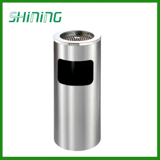 Thùng đựng rác hình tròn chất liệu thép không gỉ (mã sản phẩm YH-130) hình ảnh 1-description