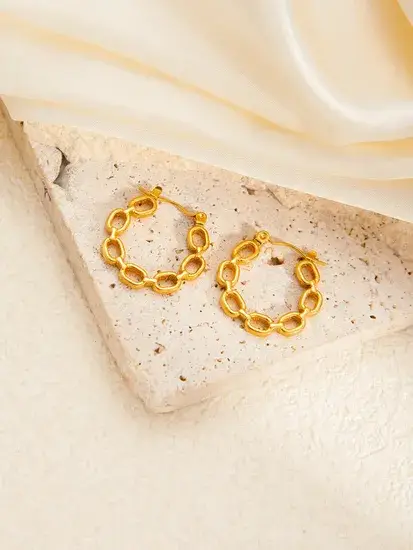 Bông tai nữ titanium cao cấp, phối hợp phong cách retro và đơn giản, thời trang đa năng hình ảnh 1-description