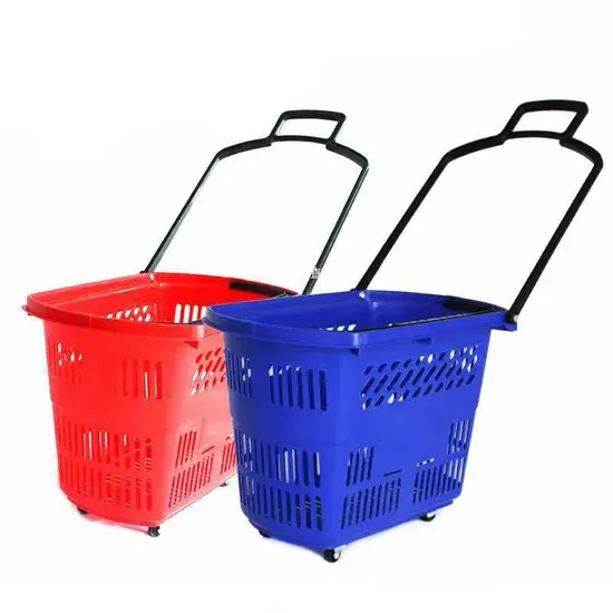 Giỏ mua sắm nhựa màu đỏ - Sản phẩm có sẵn hình ảnh 1-description