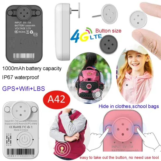 Thiết bị theo dõi thời gian thực GPS mini 4G IP67 chống nước dễ dàng ẩn núp trong quần áo kích thước nhỏ hình ảnh 1-description