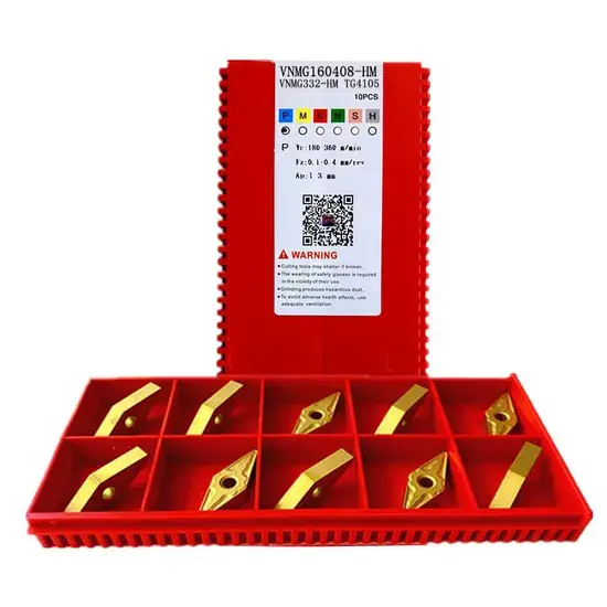 Công cụ tiện CNC chất lượng cao, mảnh dao carbide Vnmg 160404/08/12 TM Hm phù hợp cho gia công thép hình ảnh 1-description