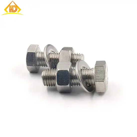 Phụ kiện lắp ráp đai ốc và vòng đệm phẳng Inox 304 DIN933 M5 - DIN934 - DIN125 hình ảnh 1-description