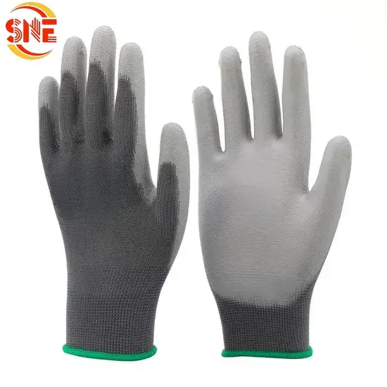 Găng tay ESD nylon phủ PU màu trắng, đảm bảo an toàn cho công việc trong môi trường phòng sạch hình ảnh 1-description