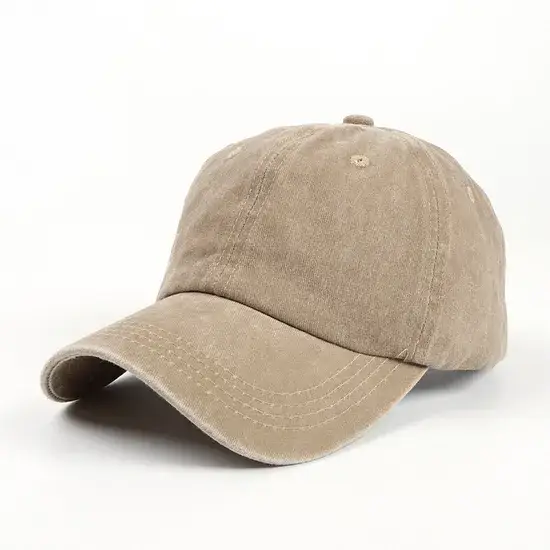 Mũ bóng chày cổ điển cotton, không họa tiết, thêu logo tùy chỉnh, 6 panel hình ảnh 1-description