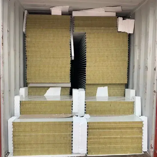 Tấm bông khoáng đá mật độ cao cho tòa nhà thép và sử dụng tường sandwich bông khoáng cho nội thất và ngoại thất hình ảnh 1-description