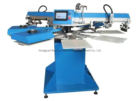 Máy in áo phông tự động xoay với 8 trạm in và máy sấy màu sắc đa dạng hình ảnh 1-description