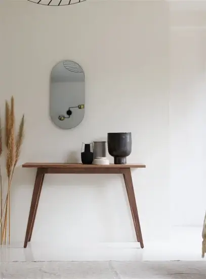 Bàn console gỗ óc chó nguyên khối sử dụng cho hành lang, phòng ngủ và nội thất phòng khách - Phân phối sỉ hình ảnh 1-description