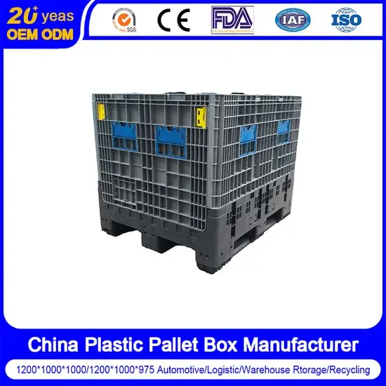 Thùng đựng linh kiện công nghiệp gấp xếp chồng lớn, chất liệu HDPE hình ảnh 1-description