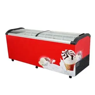 Tủ đông kem với cửa kính cong, dung tích tùy chọn lên đến 616L hình ảnh 1-description