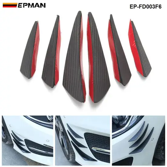 Bộ phận trang trí 6PCS/Lot Cánh khuếch tán carbon cho xe, viền dưới Ep-Fd003f6 - sản phẩm cần thiết cho xe của bạn hình ảnh 1-description