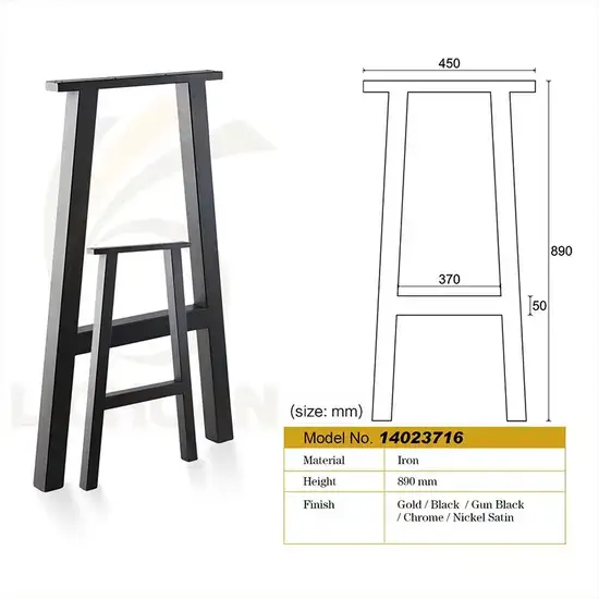 Chân bàn làm từ kim loại gang phù hợp cho bàn làm việc, ghế dài và không gian sống hình ảnh 1-description