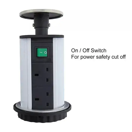 Ổ cắm điện 3 ổ và 2 cổng USB với công tắc an toàn điều khiển hình ảnh 1-description