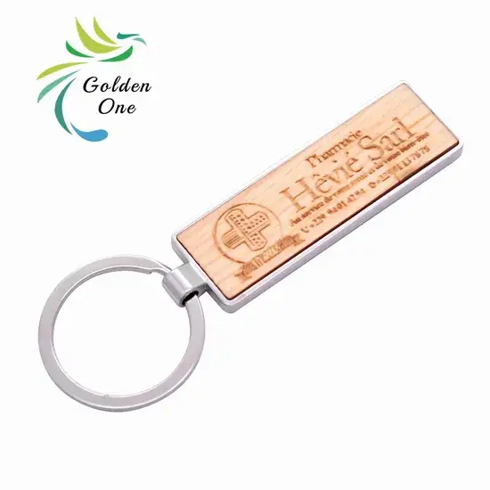Móc khóa gỗ in lụa hình chữ nhật cá nhân hình ảnh 1-description