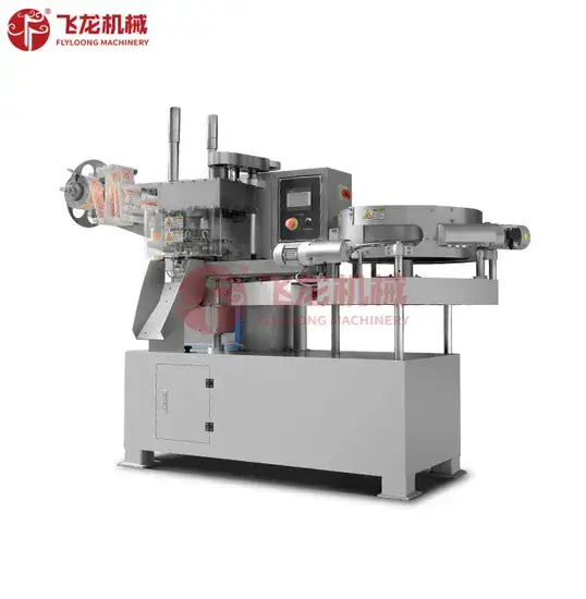 Máy đóng gói kẹo que với hộp gỗ và chân thép chắc chắn hình ảnh 1-description