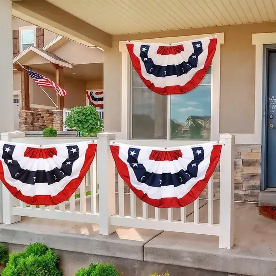 Dịch vụ ODM Cờ quạt xếp nếp bằng polyester phổ biến di động Ngày tưởng niệm USA 3ftx1.5FT - Chất liệu chất lượng cao hình ảnh 1-description