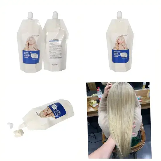 Kem tẩy tóc chăm sóc tóc vàng trắng 500g, sản xuất theo đơn đặt hàng số lượng lớn hình ảnh 1-description