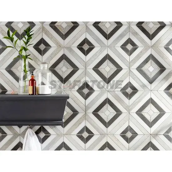 Gạch mosaic đá cẩm thạch hình lục giác: Lựa chọn hoàn hảo cho bếp theo phong cách châu Âu hình ảnh 1-description